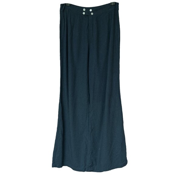 Mare Sole Amore Linen Pant High Rise Ultra Wide Leg Minimal Scandi GIrl Trouser - Picture 1 of 9